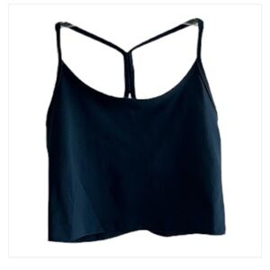 X by Gottex Navy Crop Tank Sports Bra, Medium